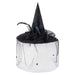 Halloween Witches Hat with Lace Feather/Rose Detail Trick or Treat 44cm Black