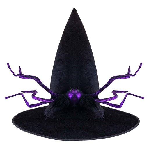 Halloween With's Hat with Spider Details Trick or Treat Party Black