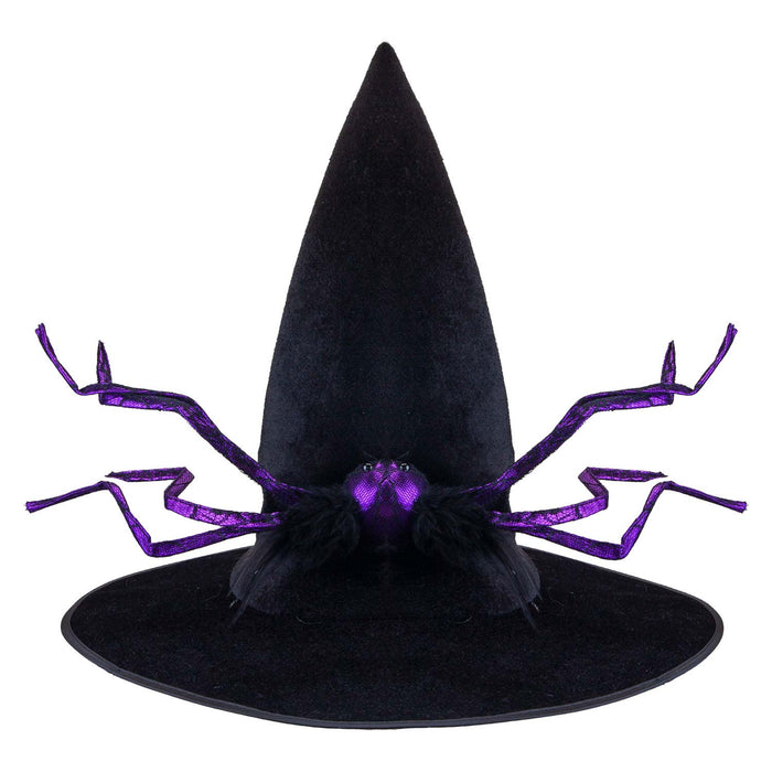 Halloween With's Hat with Spider Details Trick or Treat Party Black