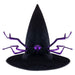 Halloween With's Hat with Spider Details Trick or Treat Party Black