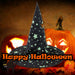 Halloween Witch Hat Glow in the Dark Hallows Party, Trick or Treat 44.4cm Black