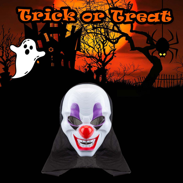 Halloween Clown Mask with Hood Halloween Party, Trick or Treat 46.8cm White