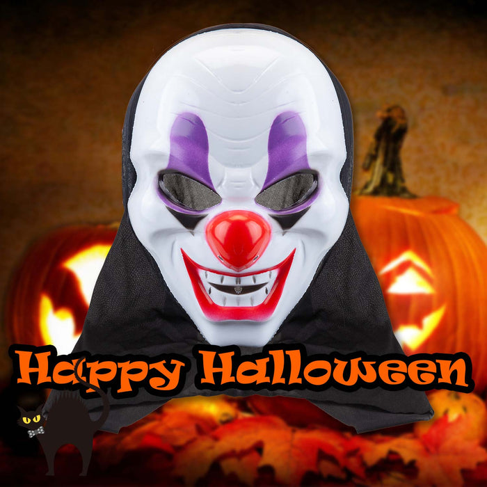 Halloween Clown Mask with Hood Halloween Party, Trick or Treat 46.8cm White