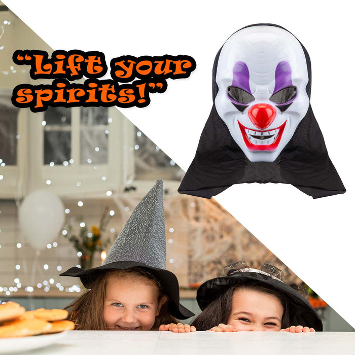 Halloween Clown Mask with Hood Halloween Party, Trick or Treat 46. 8cm White