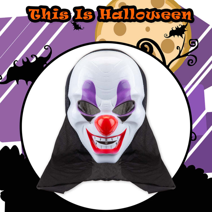 Halloween Clown Mask with Hood Halloween Party, Trick or Treat 46. 8cm White