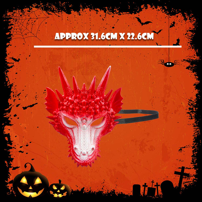 Halloween Dragon Mask Halloween Party, Trick or Treat 31.6cm Red