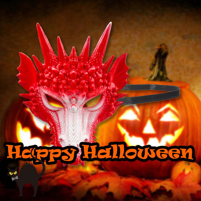 Halloween Dragon Mask Halloween Party, Trick or Treat 31.6cm Red