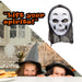 Halloweeen White Skull Mask with Hood Halloween Party, Trick or Treat 34cm White