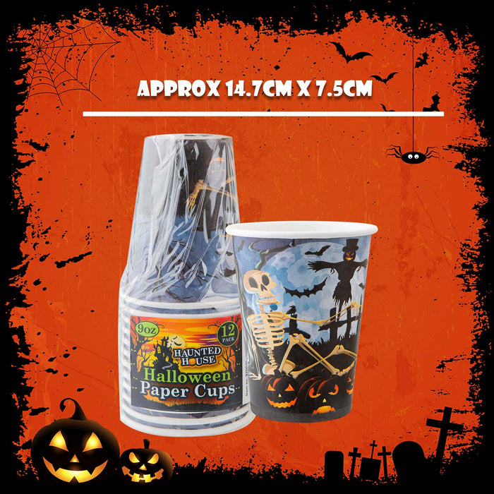 Halloween Paper Cups 9oz 12 Pack Trick or Treat Party 12 Pack MultiColour