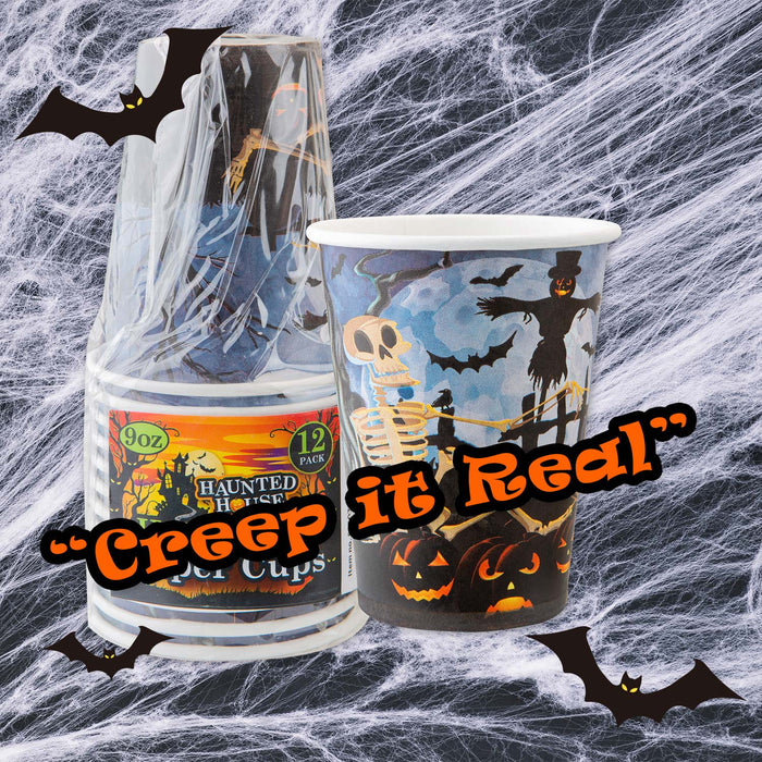 Halloween Paper Cups 9oz 12 Pack Trick or Treat Party 12 Pack MultiColour