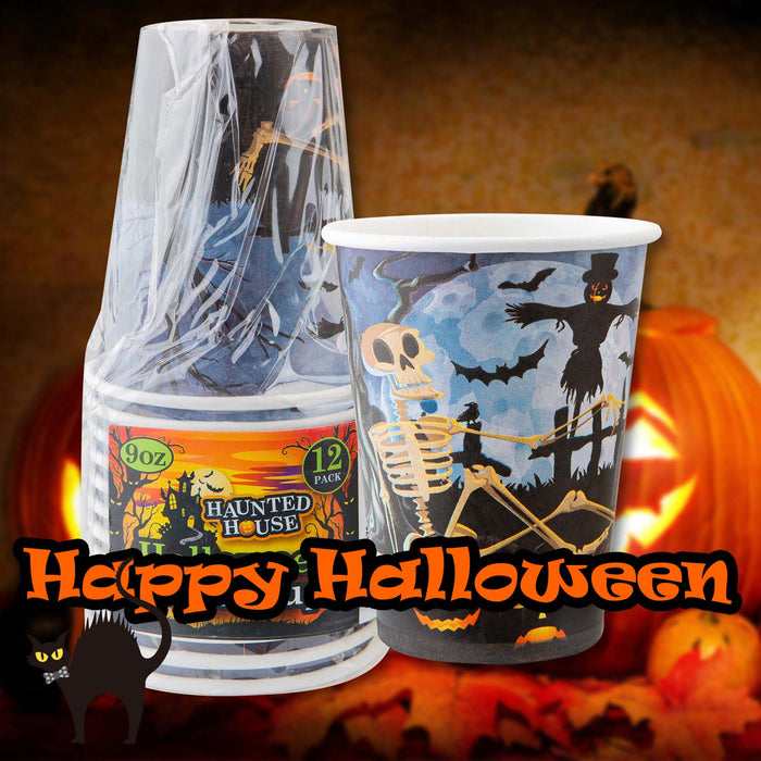 Halloween Paper Cups 9oz 12 Pack MultiColour