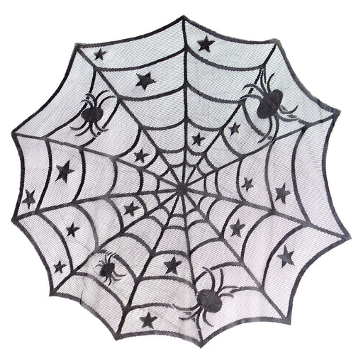 Halloween Tablecloth with Spiders Web Trick or Treat Party 100cm White