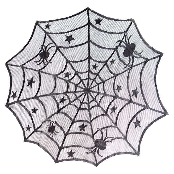 Halloween Tablecloth with Spiders Web Trick or Treat Party 100cm White