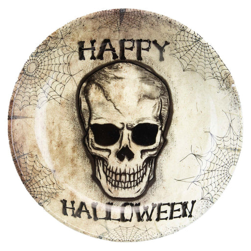 Halloween Skull Bowl Round Dish Party, Trick or Treat White