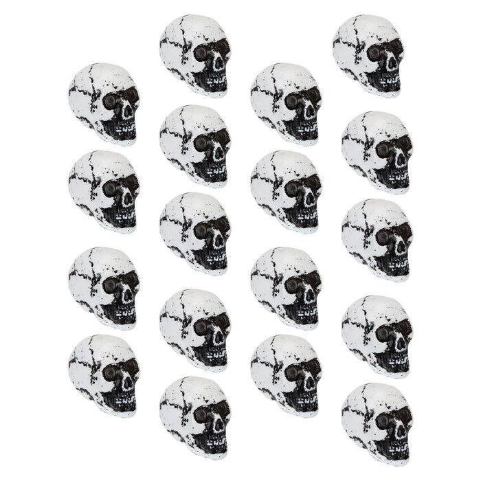 Halloween Skulls Decoration | 18 Pack | Party Decoration | White