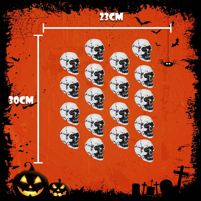 Halloween Skulls Decoration | 18 Pack | Party Decoration | White