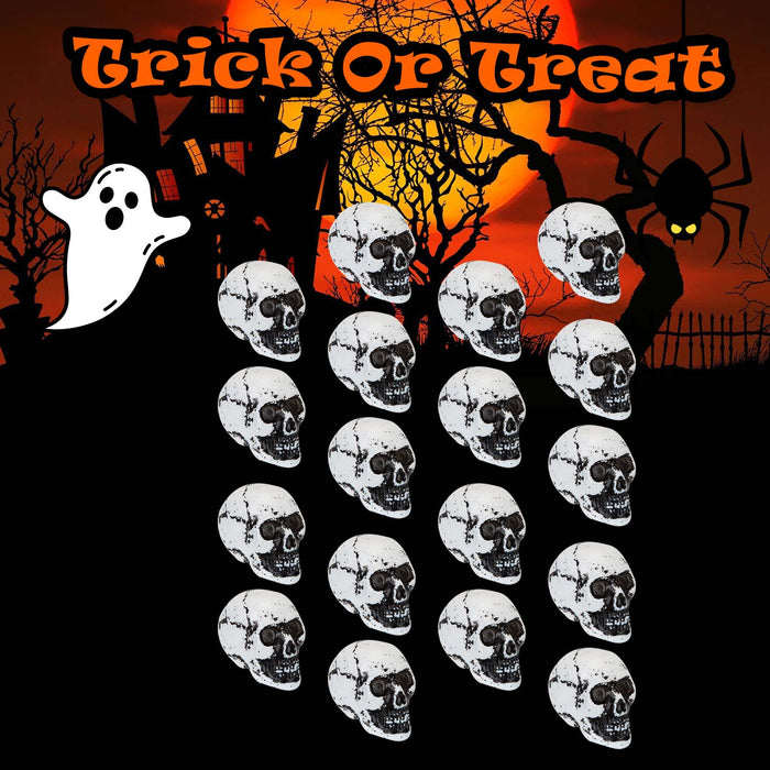 Halloween Skulls Decoration | 18 Pack | Party Decoration | White
