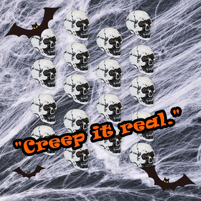 Halloween Skulls Decoration | 18 Pack | Party Decoration | White