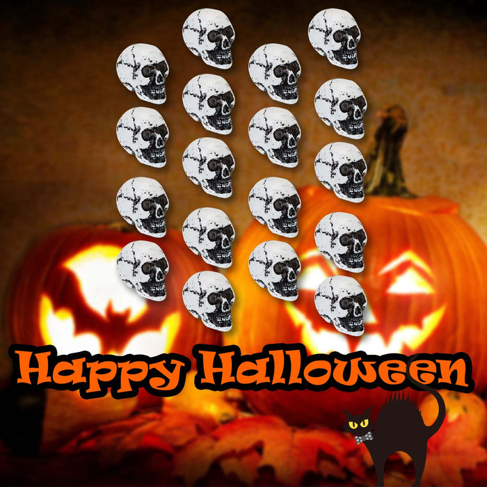 Halloween Skulls Decoration | 18 Pack | Party Decoration | White