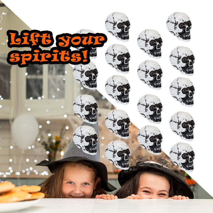 Halloween Skulls Decoration | 18 Pack | Party Decoration | White