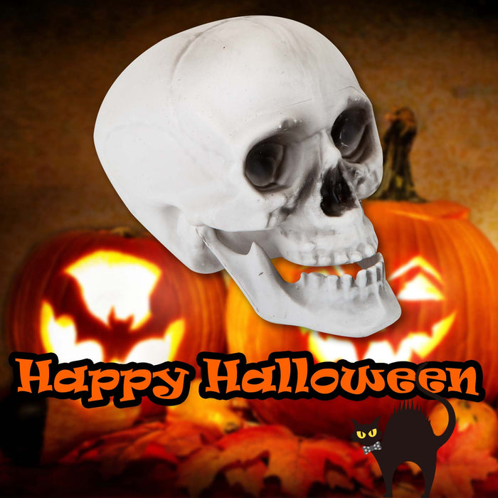Halloween Skull With Moving Jaw Decoration | Party Accessories | White