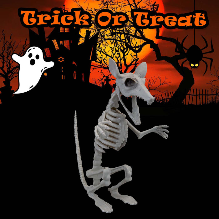 Halloween Skeleton Rat Decoration | Party Accessories | White