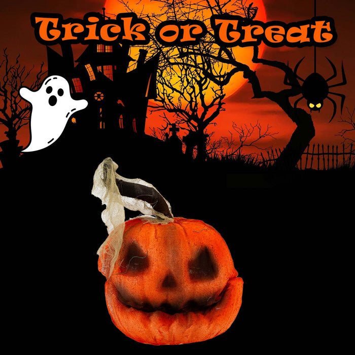 Halloween Laughing Pumpkin Animated Prop Light Up Eyes Moving Head