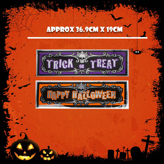 Halloween Banner 3ft Decoration Happy Halloween Trick or Treat Party 90cm 2 Pack