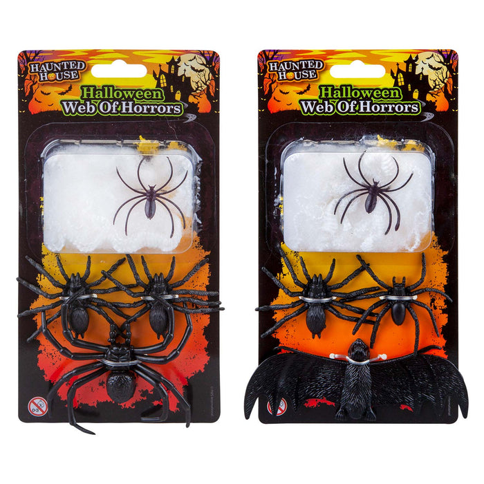 Halloween Plastic Insects and Webs 1 Piece Mystery Bag 22cm MultiColour