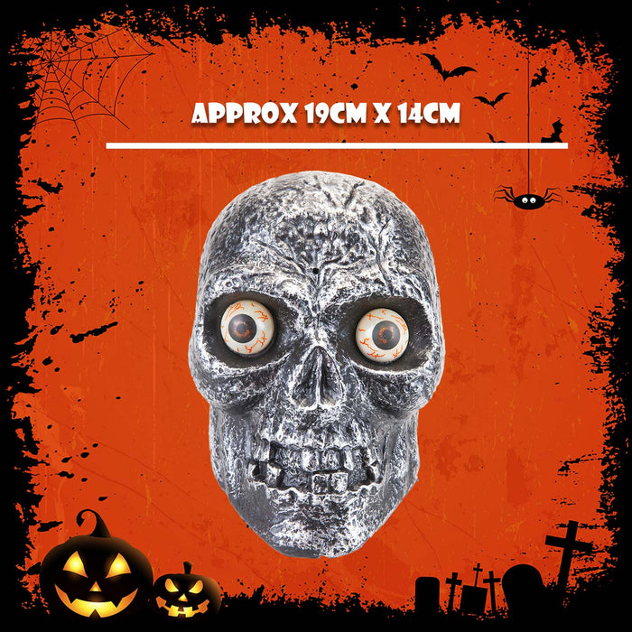 Halloween Skull Sound Activated with Light & Sound Trick or Treat Party Grey