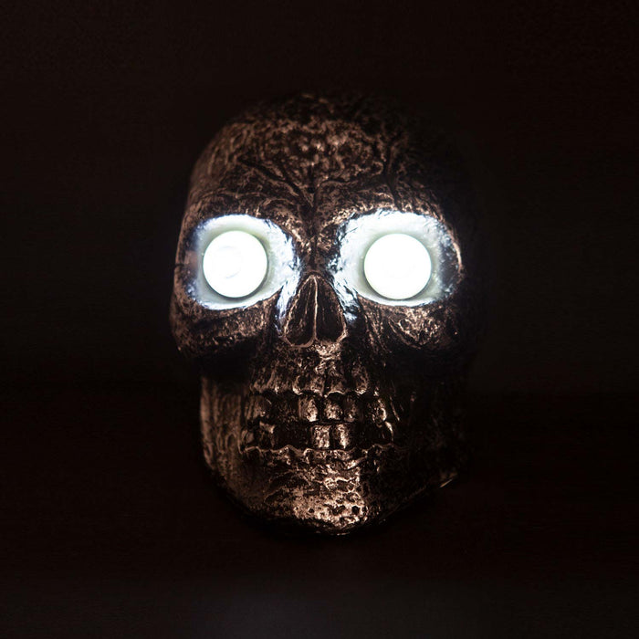 Halloween Skull Sound Activated with Light & Sound Trick or Treat Party Grey