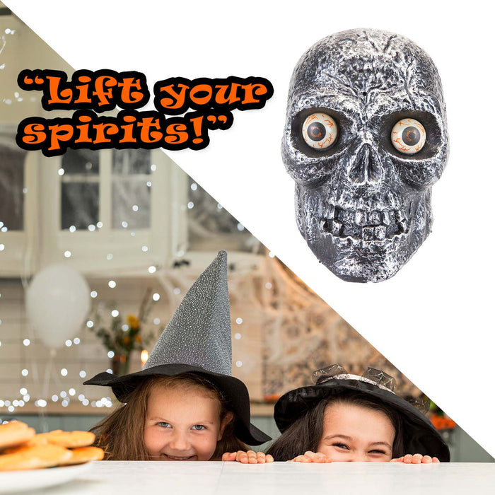 Halloween Skull Sound Activated with Light & Sound Trick or Treat Party Grey