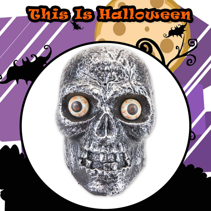 Halloween Skull Sound Activated with Light & Sound Trick or Treat Party Grey