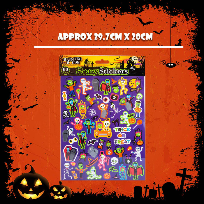 Halloween Stickers Pack of 60 Trick or Treat Party Pack of 60 MultiColour