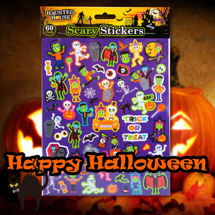 Halloween Stickers Pack of 60 Trick or Treat Party Pack of 60 MultiColour