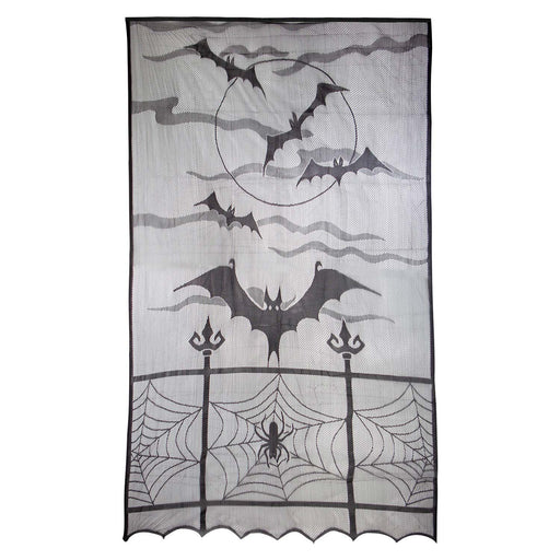 Halloween Door Curtain Bats Trick or Treat Party 213cm x 102cm White