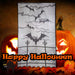 Halloween Door Curtain with Bats Design Trick or Treat Party 213cm x 102cm White