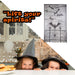 Halloween Door Curtain with Bats Design Trick or Treat Party 213cm x 102cm White