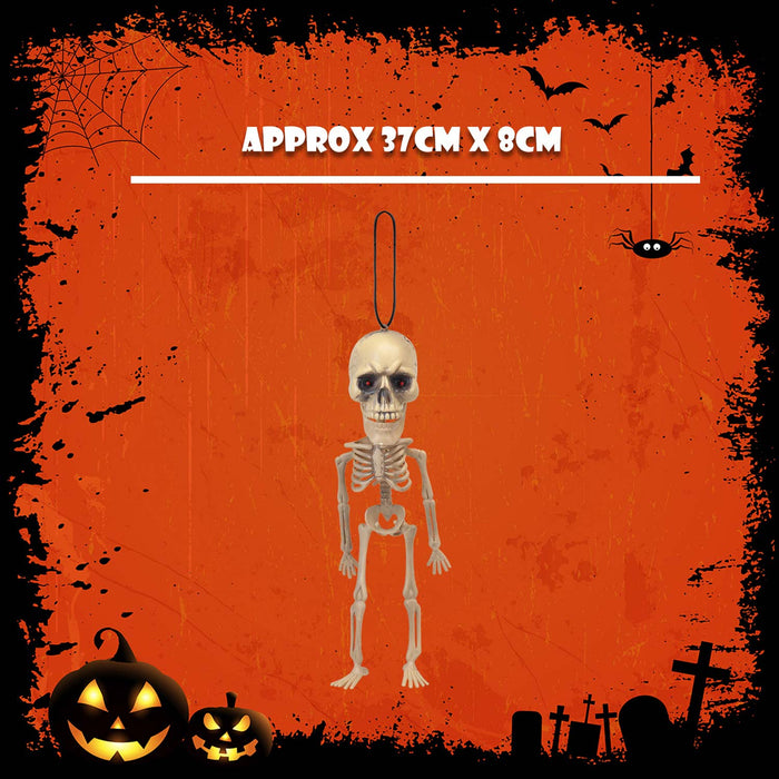 Halloween Skeleton Decoration Big Head, Red LED Eyes Trick or Treat