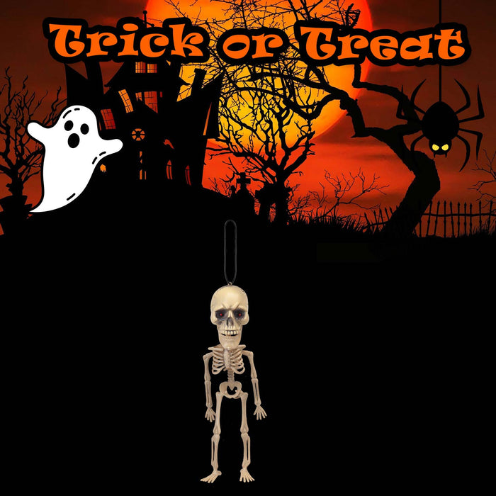 Halloween Skeleton Decoration Big Head, Red LED Eyes Trick or Treat