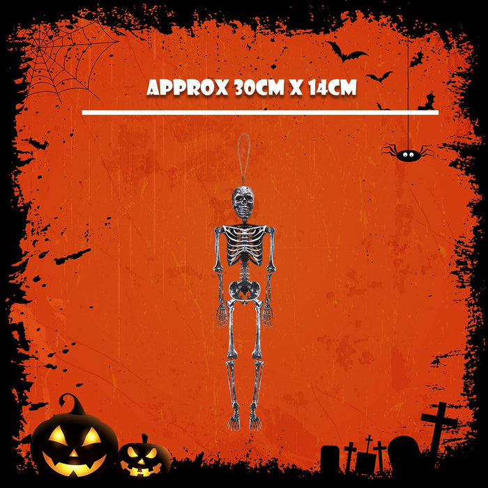 Silver Hanging Skeleton Decoration Size: 60cm Trick or Treat Party 60 Silver