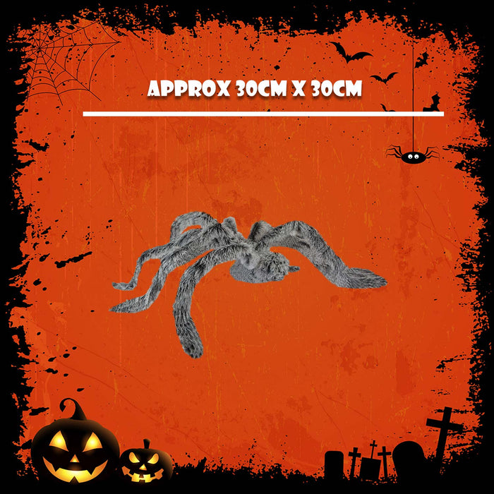 Halloween Animated Spider Light Up Eyes Moving Legs Trick or Treat Party  Grey