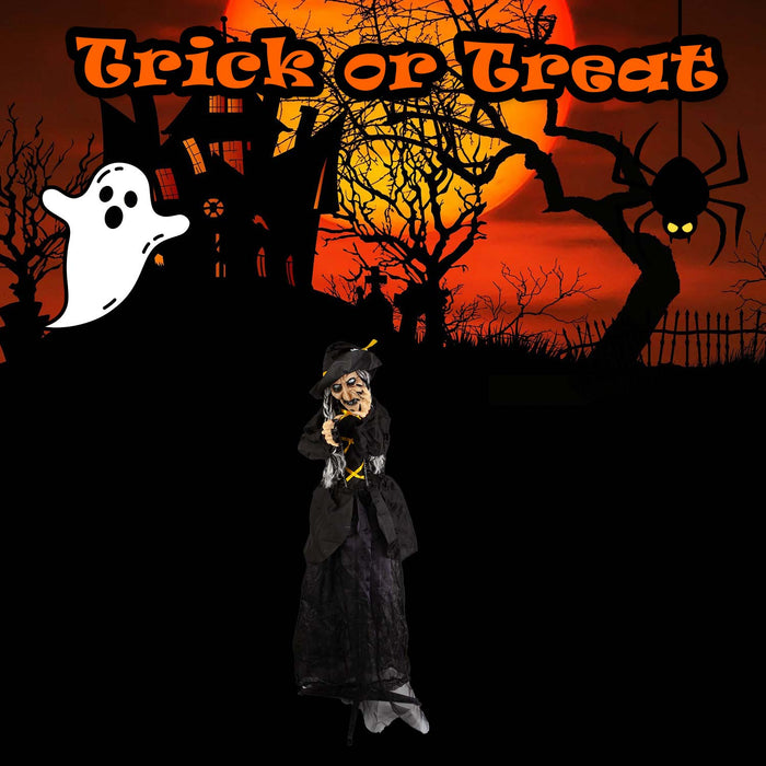 Halloween Animated Witch Large Decoration Music Lights Up 67 Inch