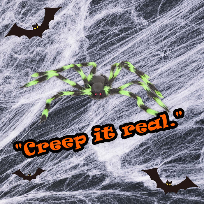 Halloween Giant Spider Decoration | Party Accessories | Green & Black