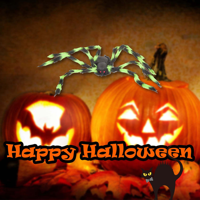 Halloween Giant Spider Decoration | Party Accessories | Green & Black