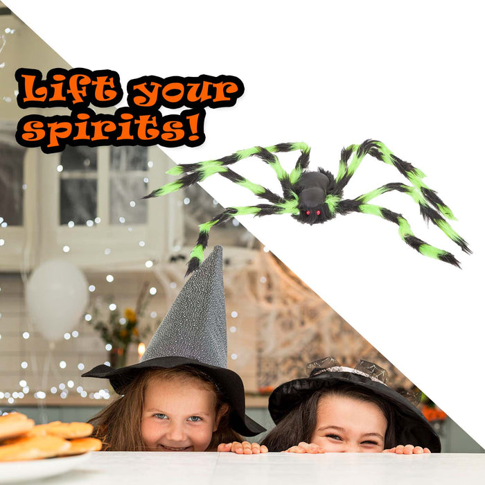 Halloween Giant Spider Decoration | Party Accessories | Green & Black
