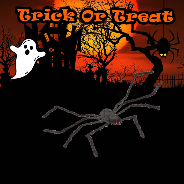 Halloween Giant Fury Spider Decoration | Party Accessories | Black