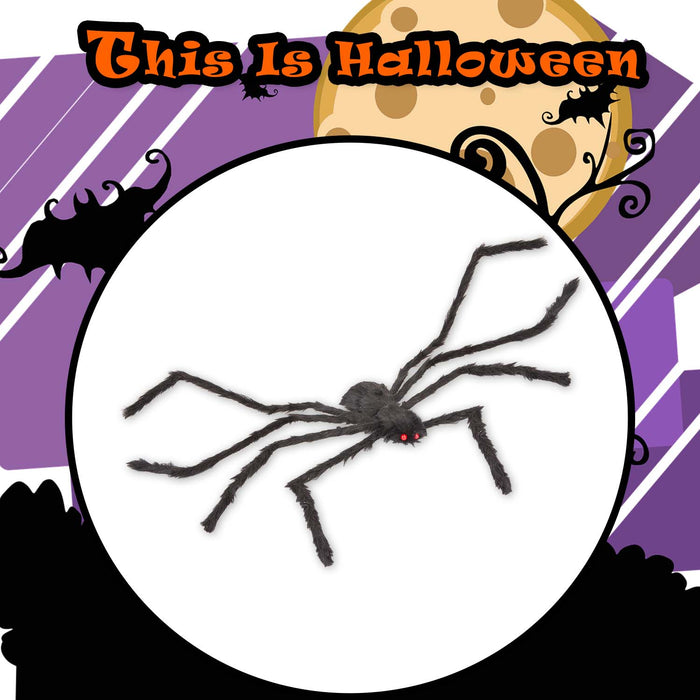 Halloween Giant Fury Spider Decoration | Party Accessories | Black