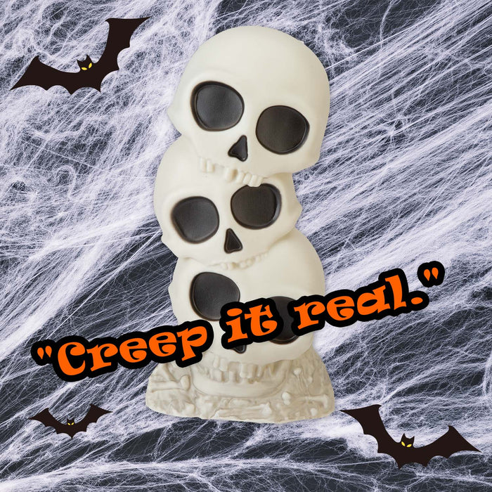 Halloween Skull 3 Tier Light Up Decoration | Party Accessories | White