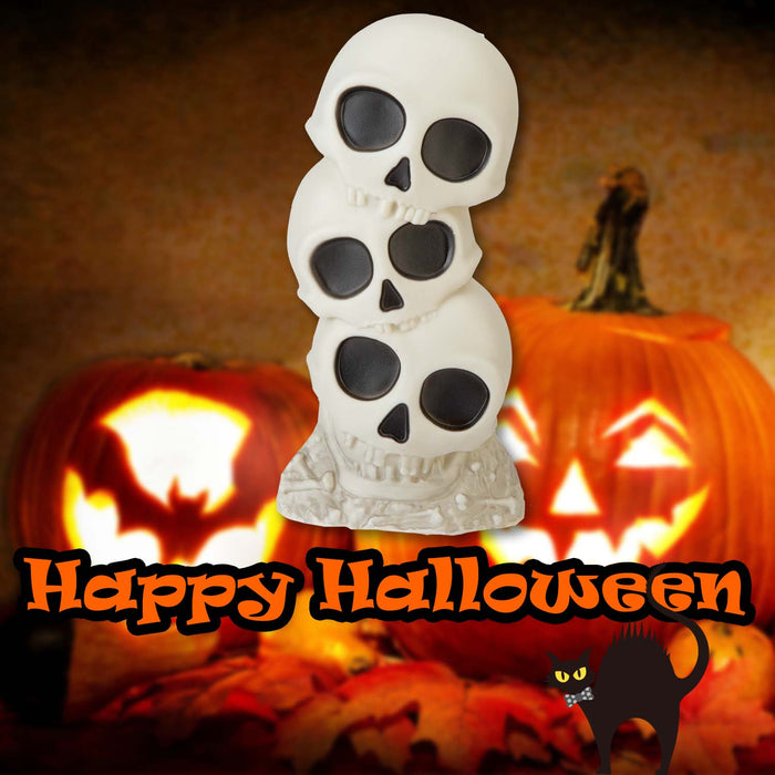 Halloween Skull 3 Tier Light Up Decoration | Party Accessories | White